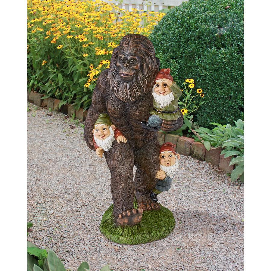 SCHLEPPING GARDEN GNOMES BIGFOOT STATUE