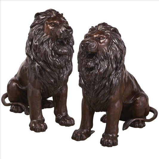 SET OF BRONZE SENTINAL LIONS FRT-NR