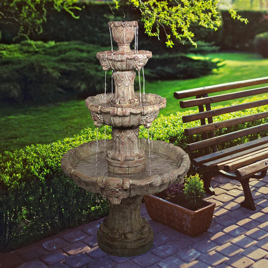 MEDICI LION FOUR TIER FOUNTAIN BROWN FRT-NR