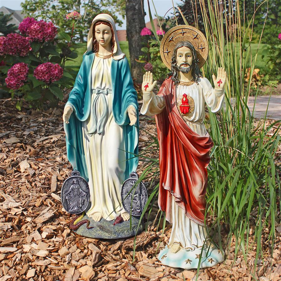 S/ JESUS & MARY DEVOTIONAL SCULPTURES NR