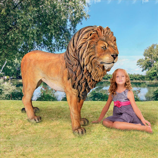 LIFE SIZE KING OF THE LIONS STATUE FRT-NR