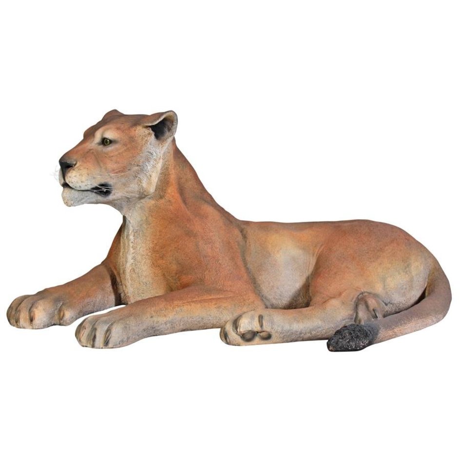 GRAND SCALE LIONESS LYING DOWN STATUE