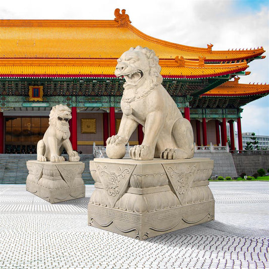MALE FOO DOGS WITH PLINTH