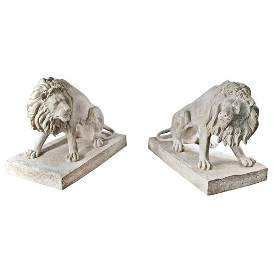 S/2 KINGSBURY GIANT GARDEN LIONS FRT-NR